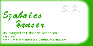 szabolcs hanser business card